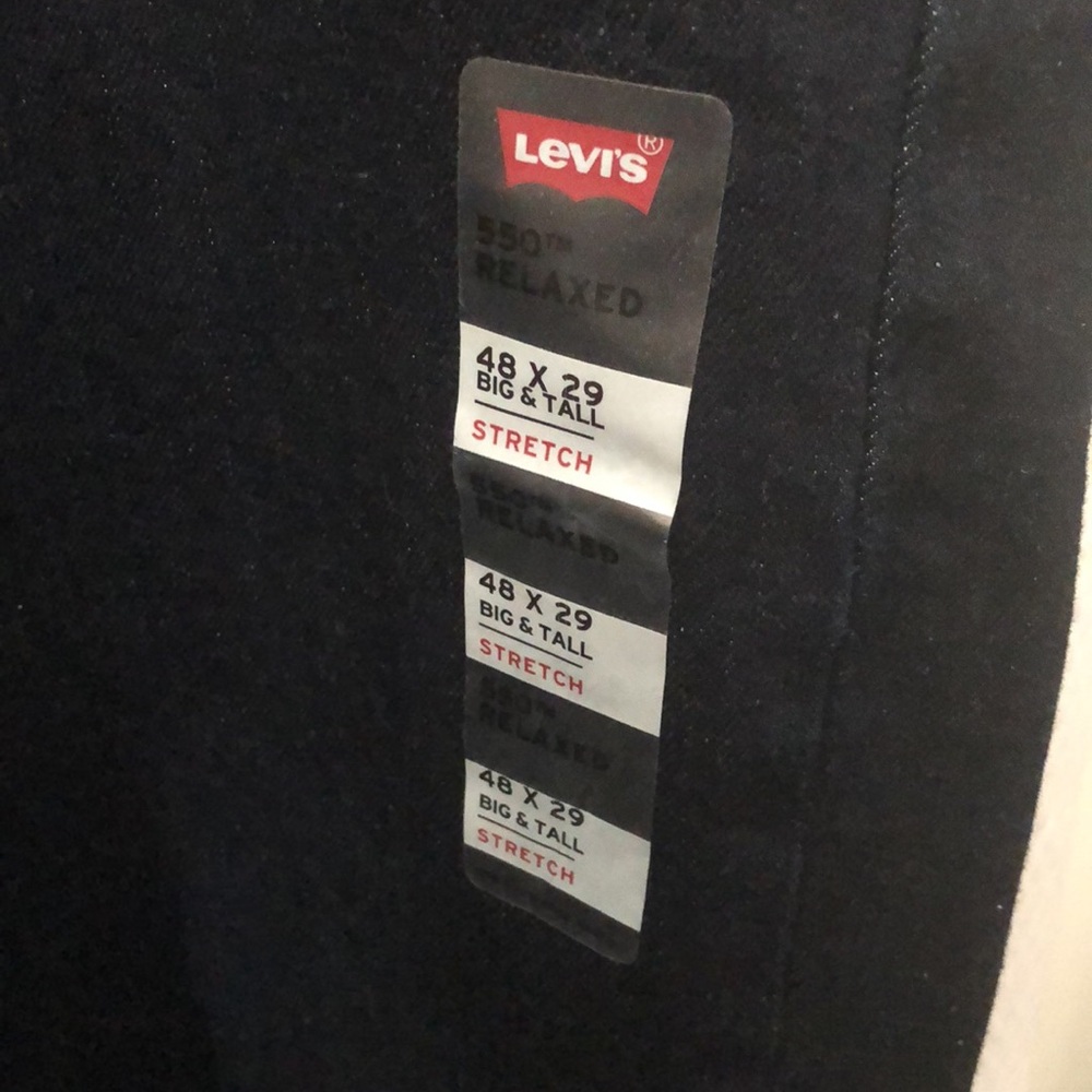 NWT Levi’s 550’s 48x29 Big and Tall Stretch Waterless Dark Wash Men’s Denim - Picture 4 of 9